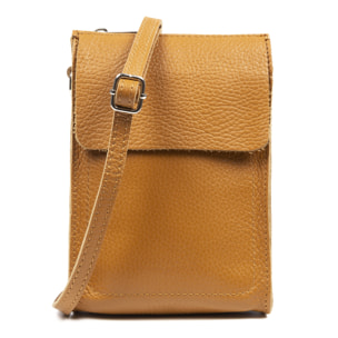 Albaretto Bolso bandolera de mujer de piel auténtica acabado Dollaro