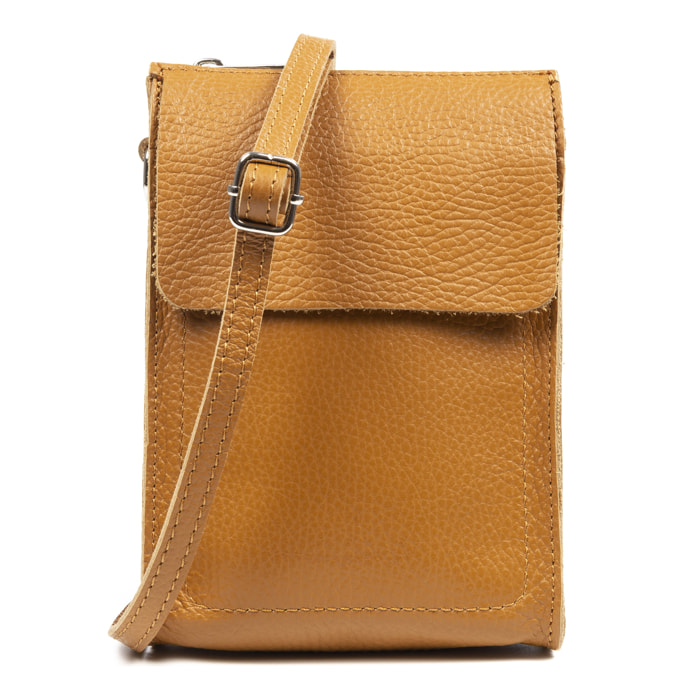 Albaretto Bolso bandolera de mujer de piel auténtica acabado Dollaro