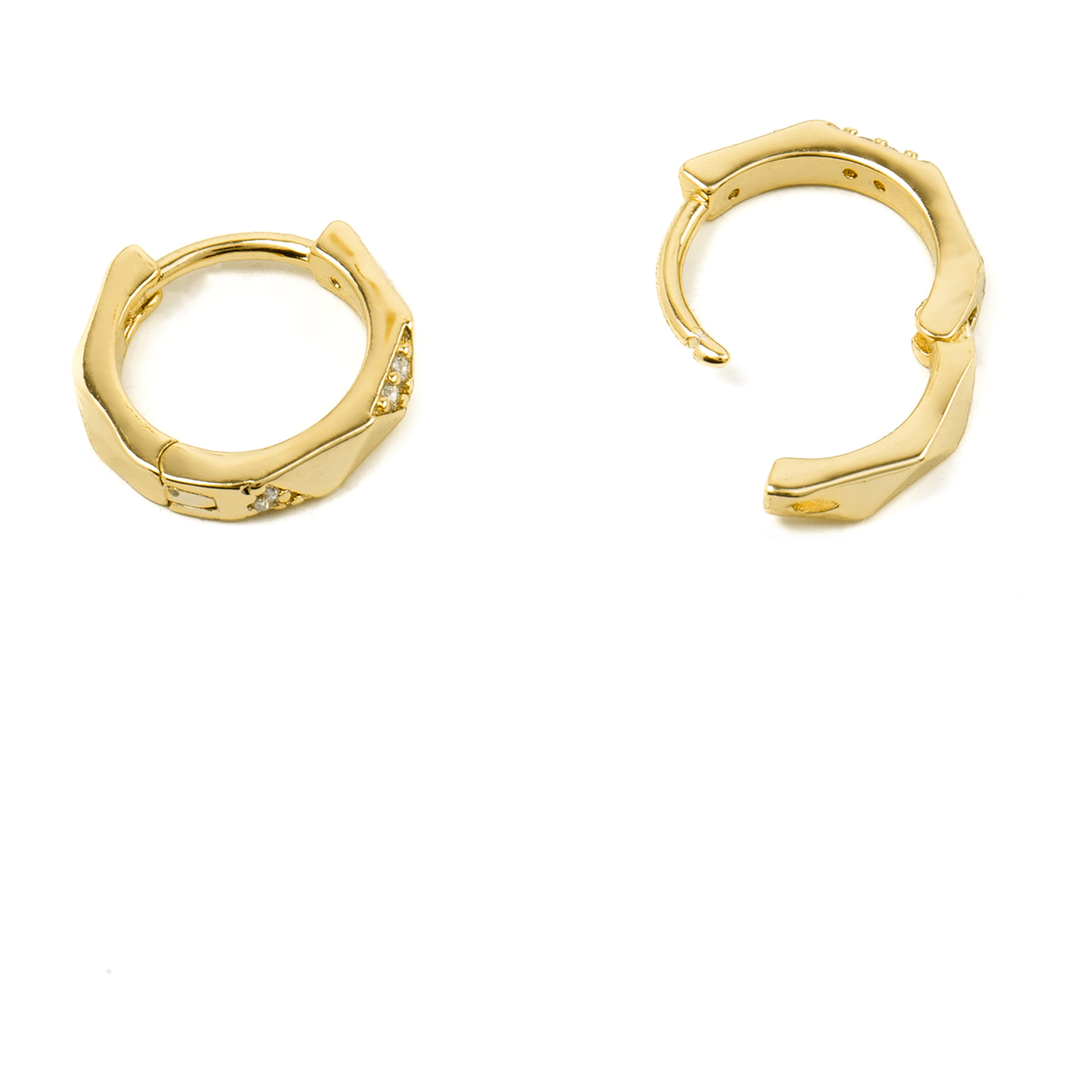 Pendientes de 9mm de diámetro con Circonita Brillante acabado oro 18k