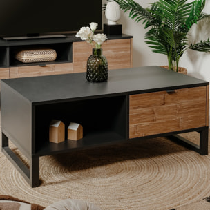 Table basse 1 tiroir effet chêne - PALMA