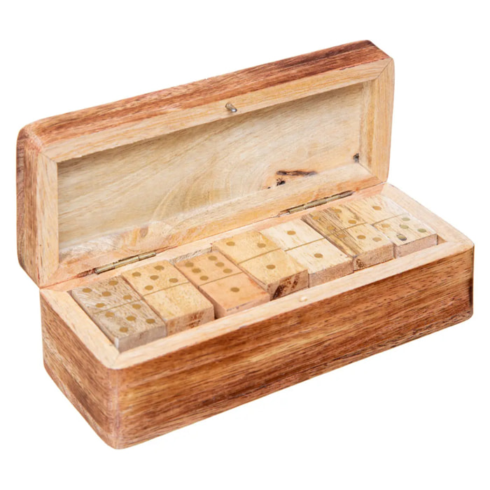 Jeu de domino 16x6,5x5cm manguier