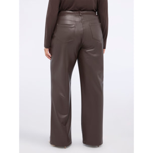 Fiorella Rubino - Pantalones de corte recto en tejido revestido - Marrón