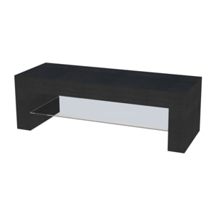 Mobile TV Salotto Soggiorno Ripiano In Vetro Base Televisione Design Arredamento Casa Moderno Ed Elegante Lujan 112 x 40 x 36 cm nero frassino