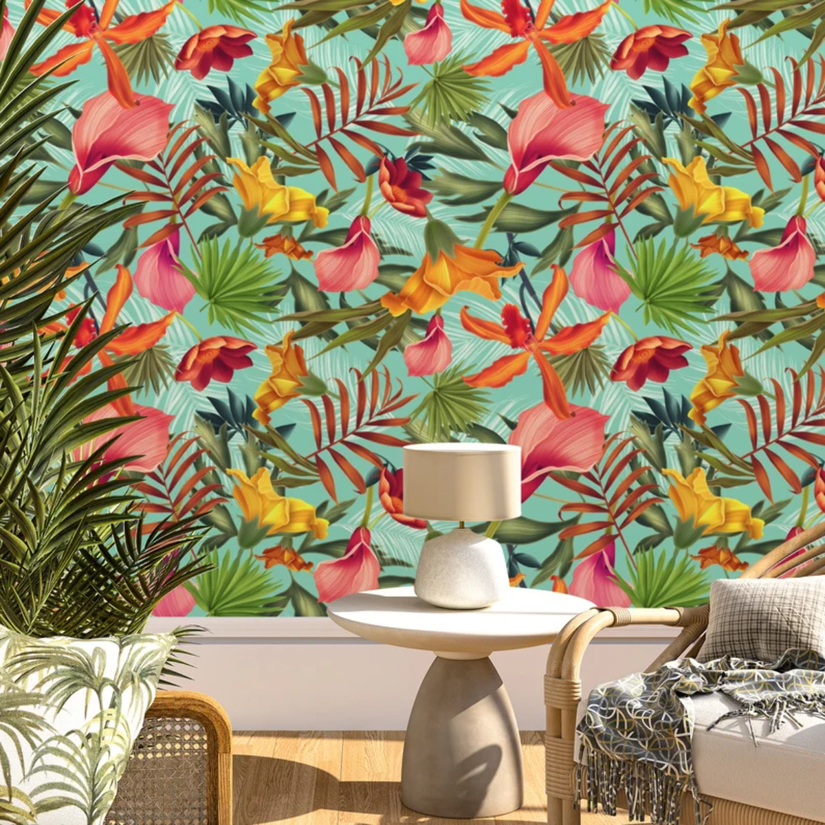 Carta da Parati Giungla Balinese Colorata