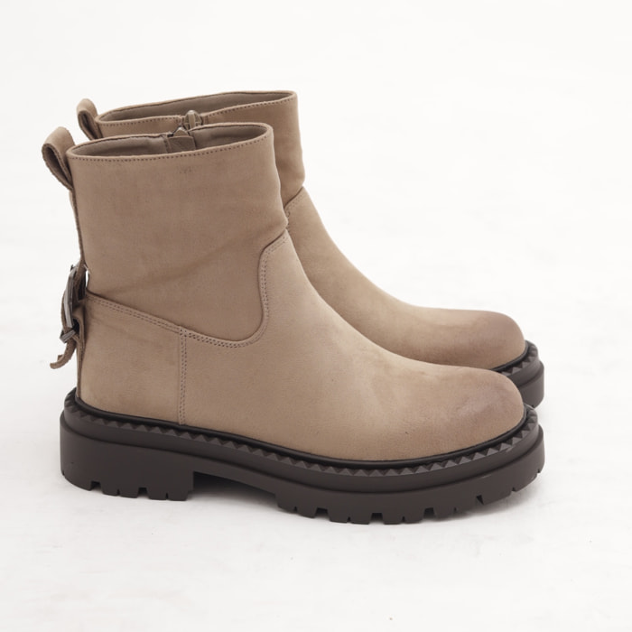 STIVALETTO FIBBIA POSTERIORE TAUPE