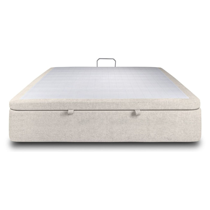 Sommier Coffre Tissu - pieds bois