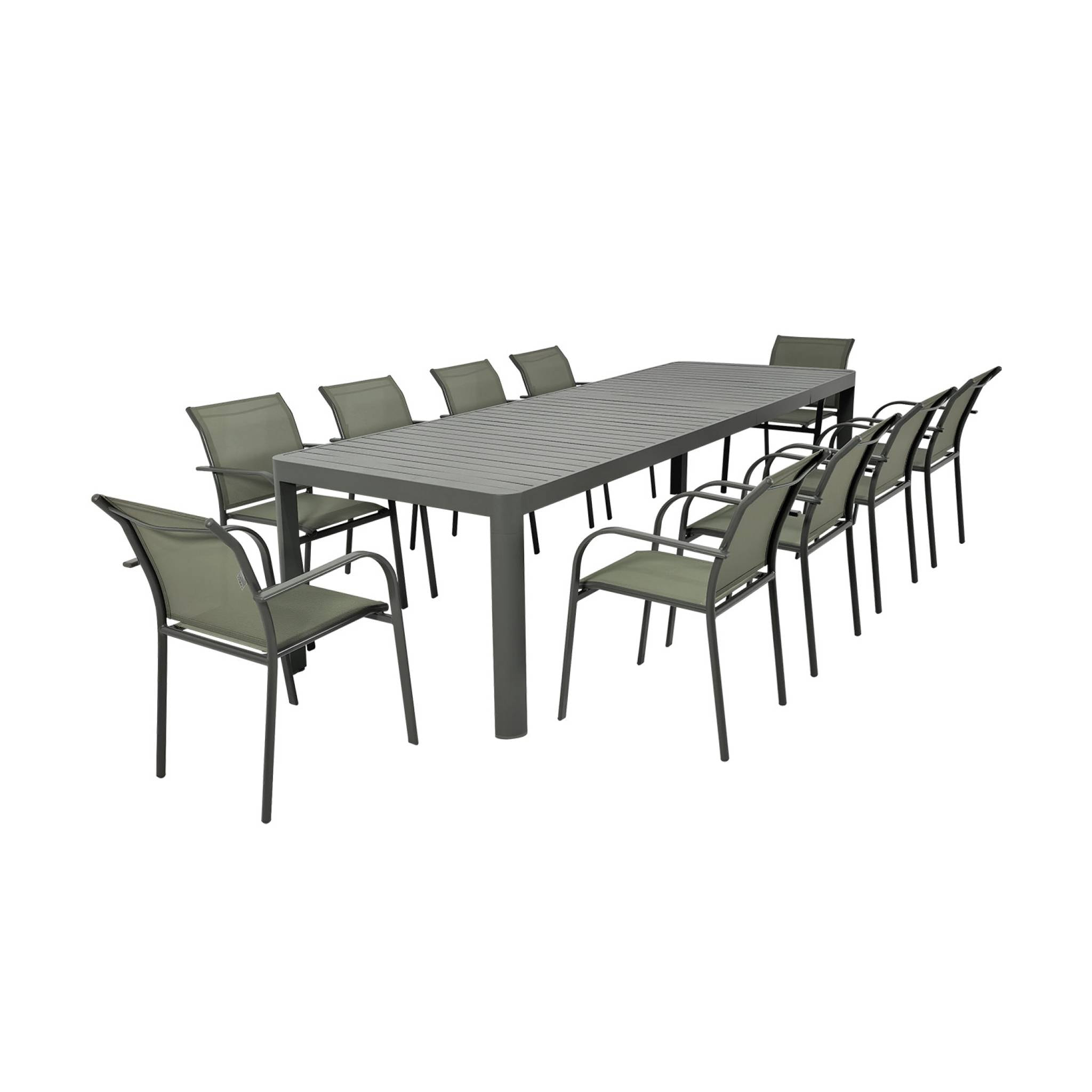 Table de jardin extensible aluminium 6-10 places LUNEA