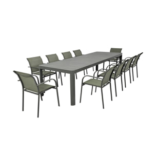Table de jardin extensible aluminium 6-10 places LUNEA