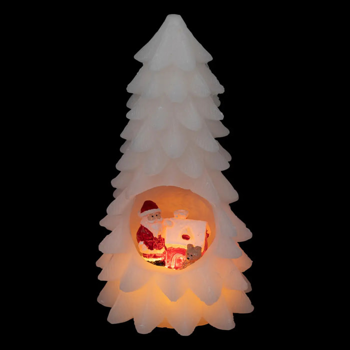 Bougie LED "Colorama de Noël" sapin creux H20cm