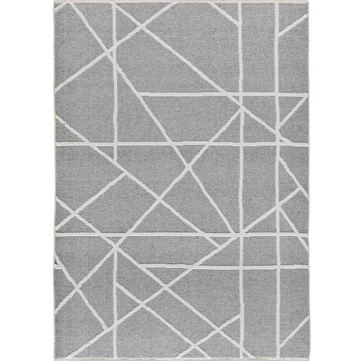 LUX Alfombra geométrica en estilo étnico en color gris, varias medidas disponibles.