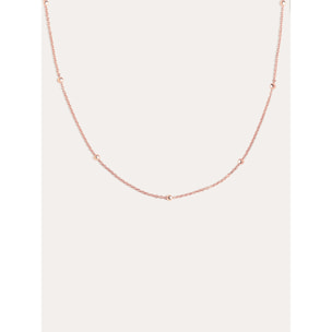 Collar Dots Plata Baño Oro Rosa