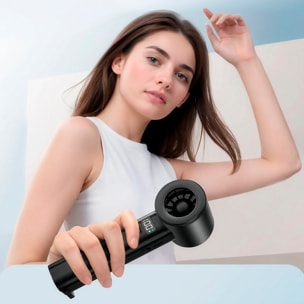 Ventilatore portatile S1064 con 199 velocità di regolazione continua, schermo LCD e visualizzazione in tempo reale del livello della batteria.