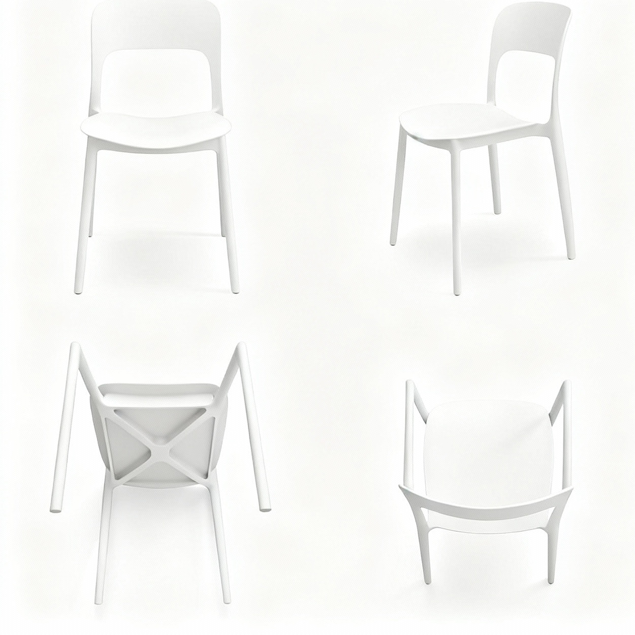 Set 4 Sedie Da Giardino In Polipropilene Impilabili Leggere E Resistenti Ideali Per Esterni Terrazze Giardini Bar Dehors Ristoranti Bianco