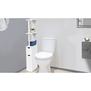 Étagère WC 2 portes - Blanc