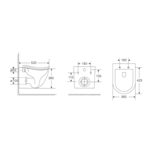 Ergo WC suspendu sans bride Tornado et fixations invisibles + abattant SoftClose (SATERG1)