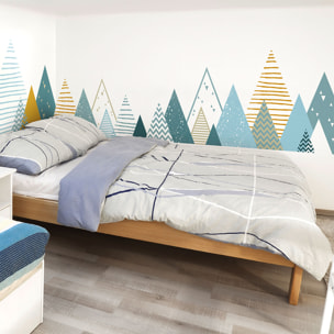 Stickers muraux enfants - Décoration chambre bébé - Autocollant Sticker mural géant enfant montagnes scandinaves ORENKA