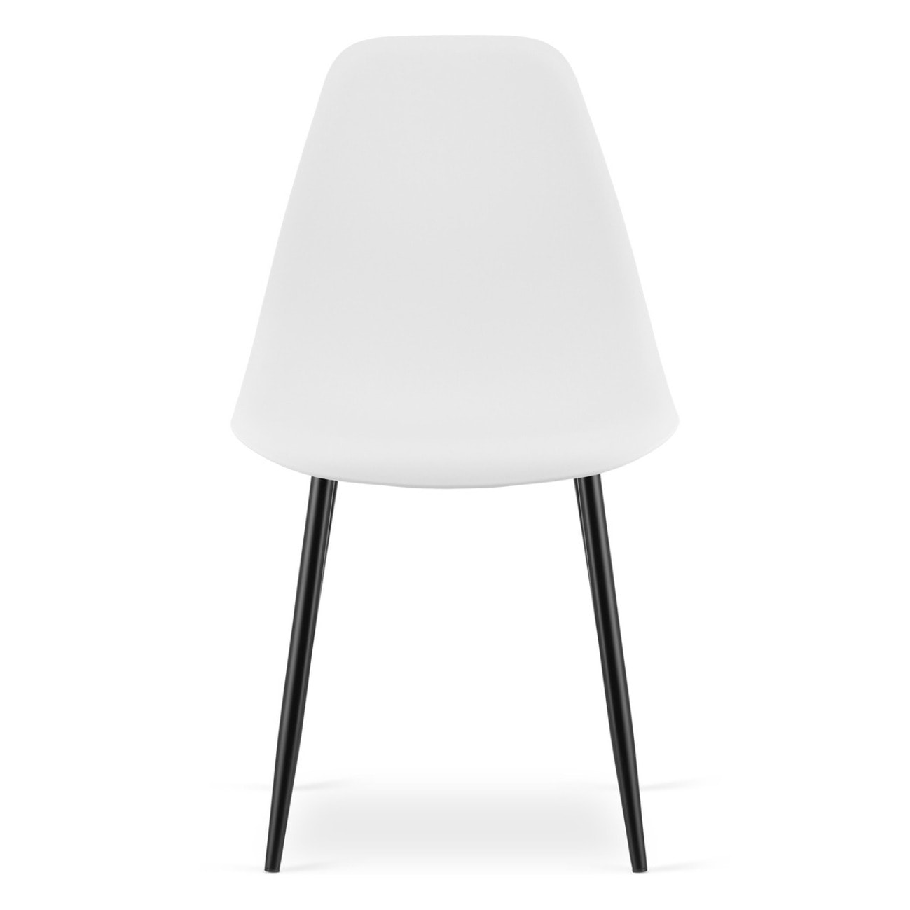 Sedia scandinava WAT bianca con gambe in metallo nero