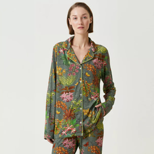 Veste jersey de viscose & élasthanne 210 g/m² imprimé gris multicolore Nuit d orchidees gris