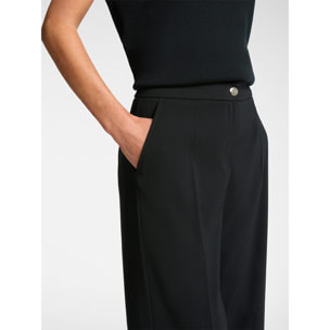 Elena Mirò - Pantalones de tejido crepé elástico - Negro