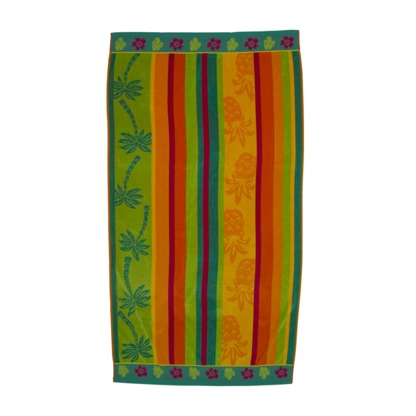 Telo Mare Spugna Jacquard Spiaggia Disegno Ananas