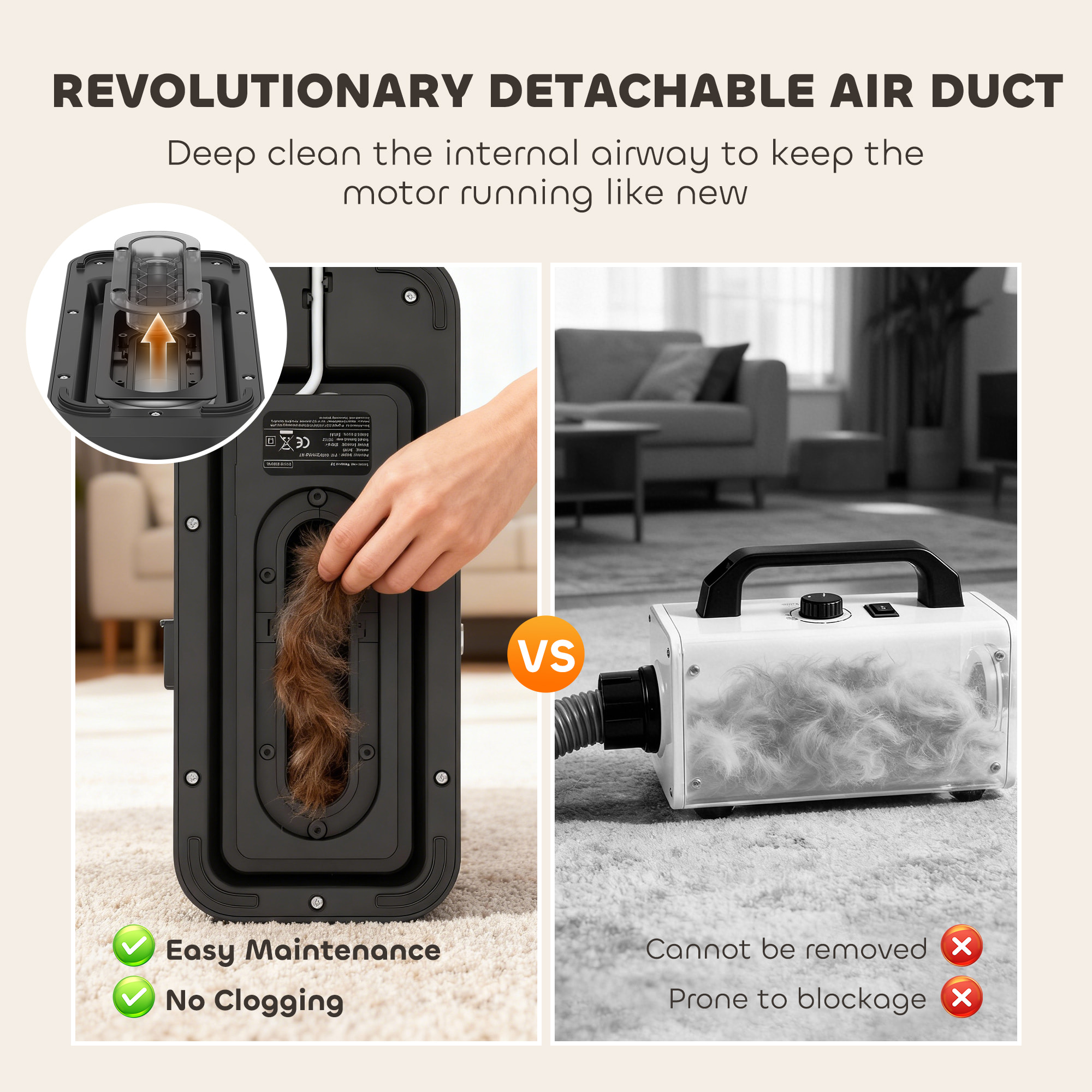 Station de toilettage chien 600W 3 en 1 - séchoir, tondeuse, aspirateur - noir blanc