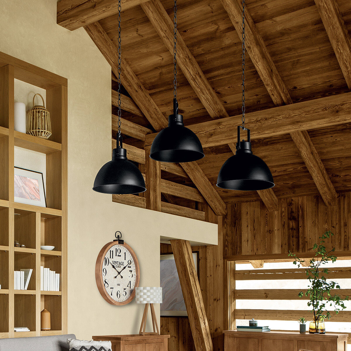 Suspension "Basalt" noire - métal D30 cm