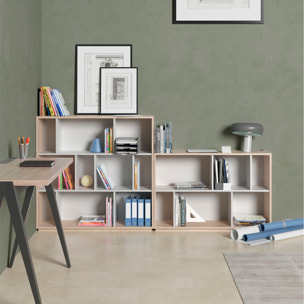 Estantería librería Nack melamina roble-blanco 80x119x32 cm