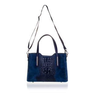 Fiesole Borsa tote Donna.Pelle autentica Camoscio Inciso Coccodrillo