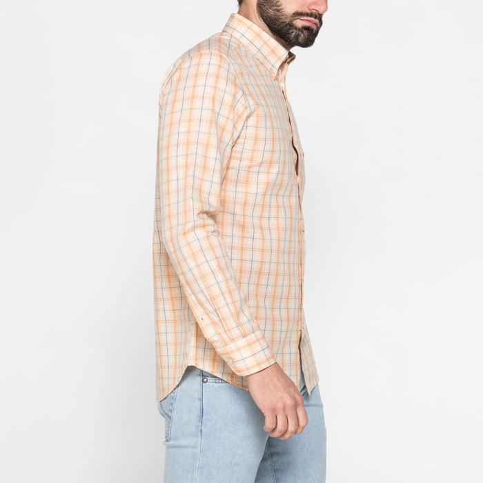 CAMICIA BUTTON-DOWN CON MANICA LUNGA E TASCHINO