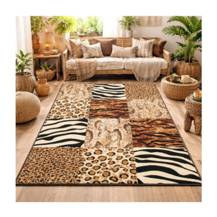 Tapis salon et chambre tissé motif animaux VOJO