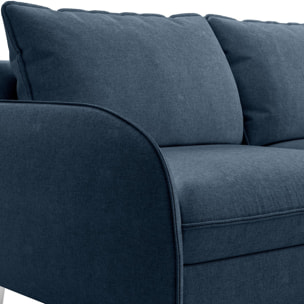 Canapé droit convertible 3 places en tissu chenille - ouverture express - NOVOLI