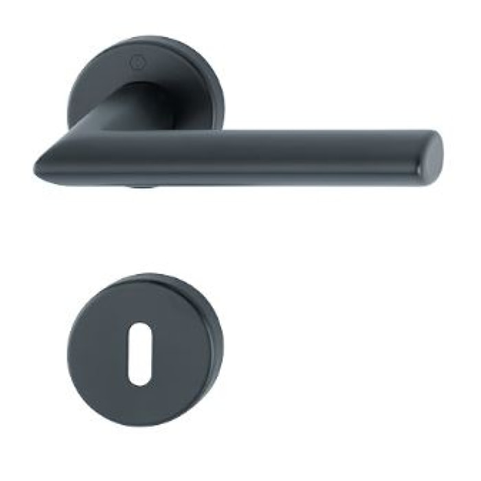 Paire de béquilles sur rosace Stockholm HOPPE 1140/42K/42KS Noir mat - Clé L - 11702345