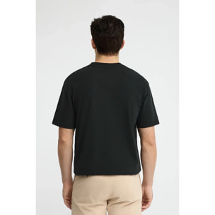 Maglietta nera relaxed fit con logo in gomma Polo Club