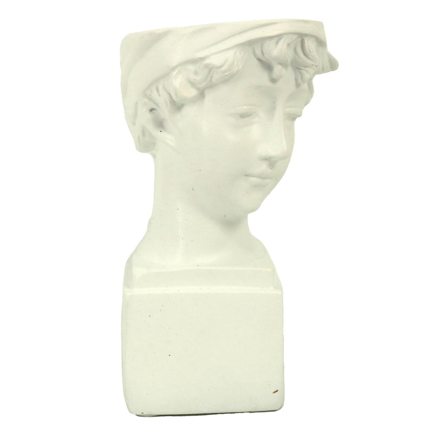 Portavaso in resina busto bianco cm9x9h15,3