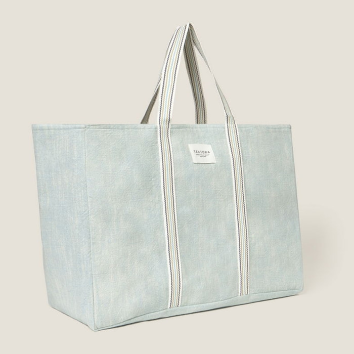 Bolso de playa de algodón Rachel color azul 100% Algodón