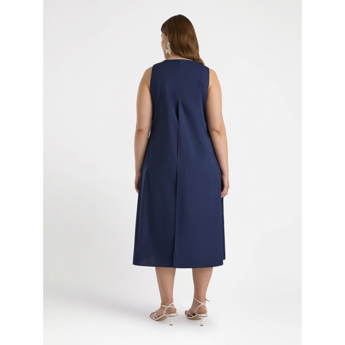 Fiorella Rubino - Vestido evasé con superposición - Azul