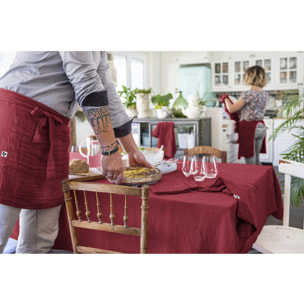 Nappe de table "Gaïa" "Gaze de Coton" - Gaïa Lie de Vin