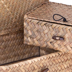 Set Da 2 Scatole Con Coperchio 23/20 Cm - Pezzi 1 - 23X12X16cm - Colore: altro - Bianchi Dino - Cesteria