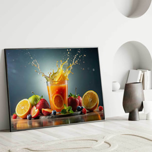 Affiche encadrée fruits éclaboussures cuisine Affiche + cadre en métal - Noir