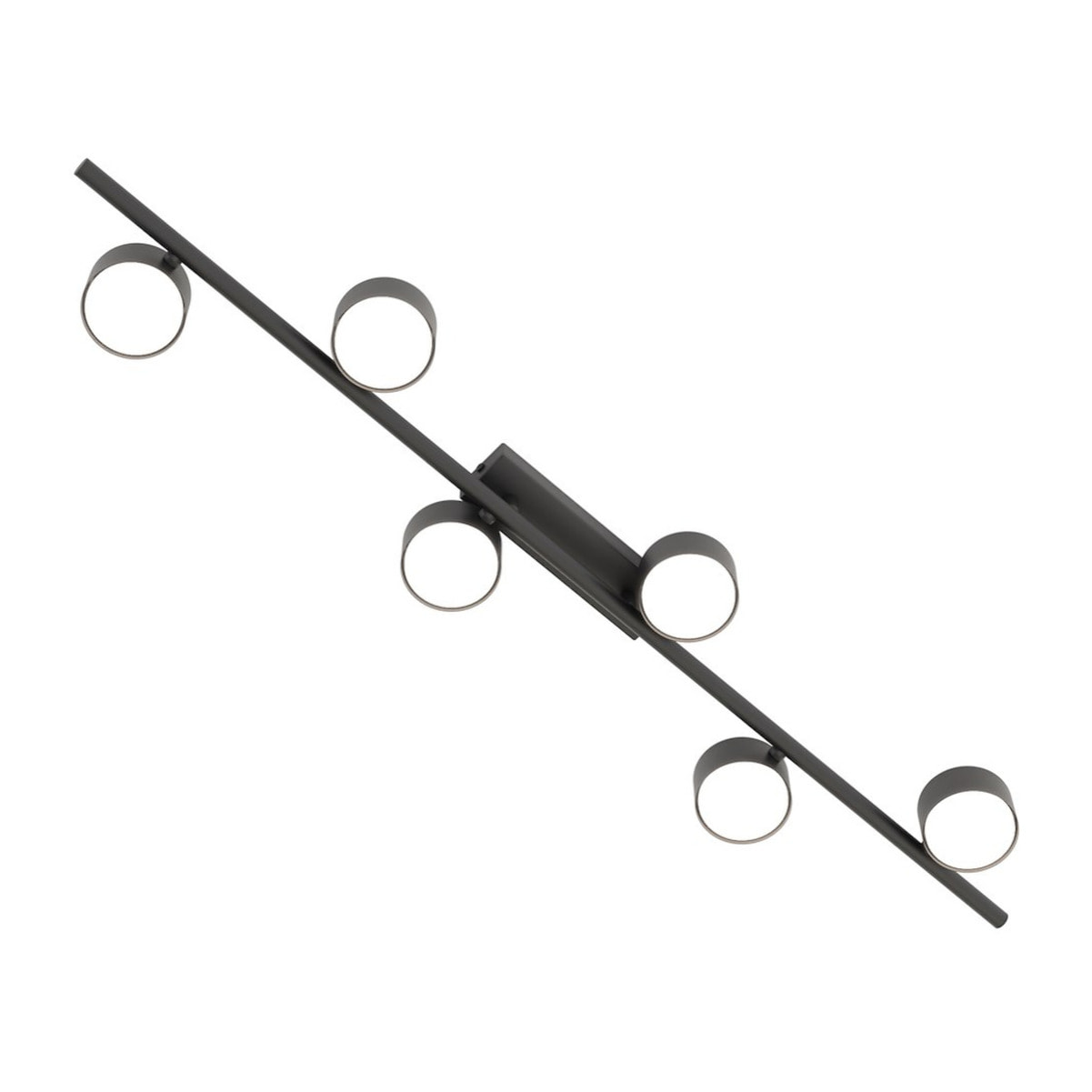 Faretto da soffitto BET a quattro luci in acciaio nero opaco