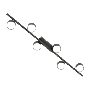 Faretto da soffitto BET a quattro luci in acciaio nero opaco
