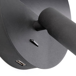 DUAS USB C Lampada da parete lettore nero