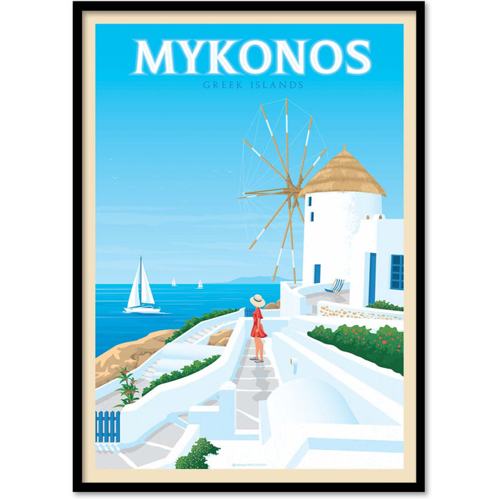 Affiche - Mykonos - Olahoop Travel Posters