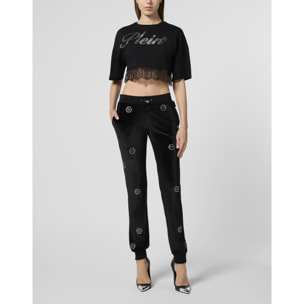PHILIPP PLEIN Chenille Joggers Monogram Strass