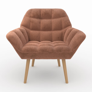 Fauteuil en tissu rouge ancien - Simba