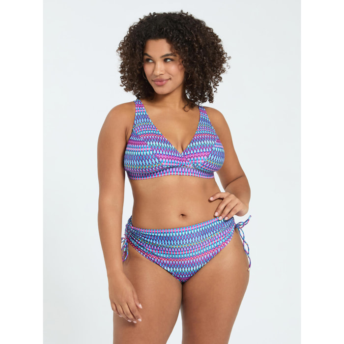 Fiorella Rubino - Bikini con estampado multicolor y lazos - Violeta