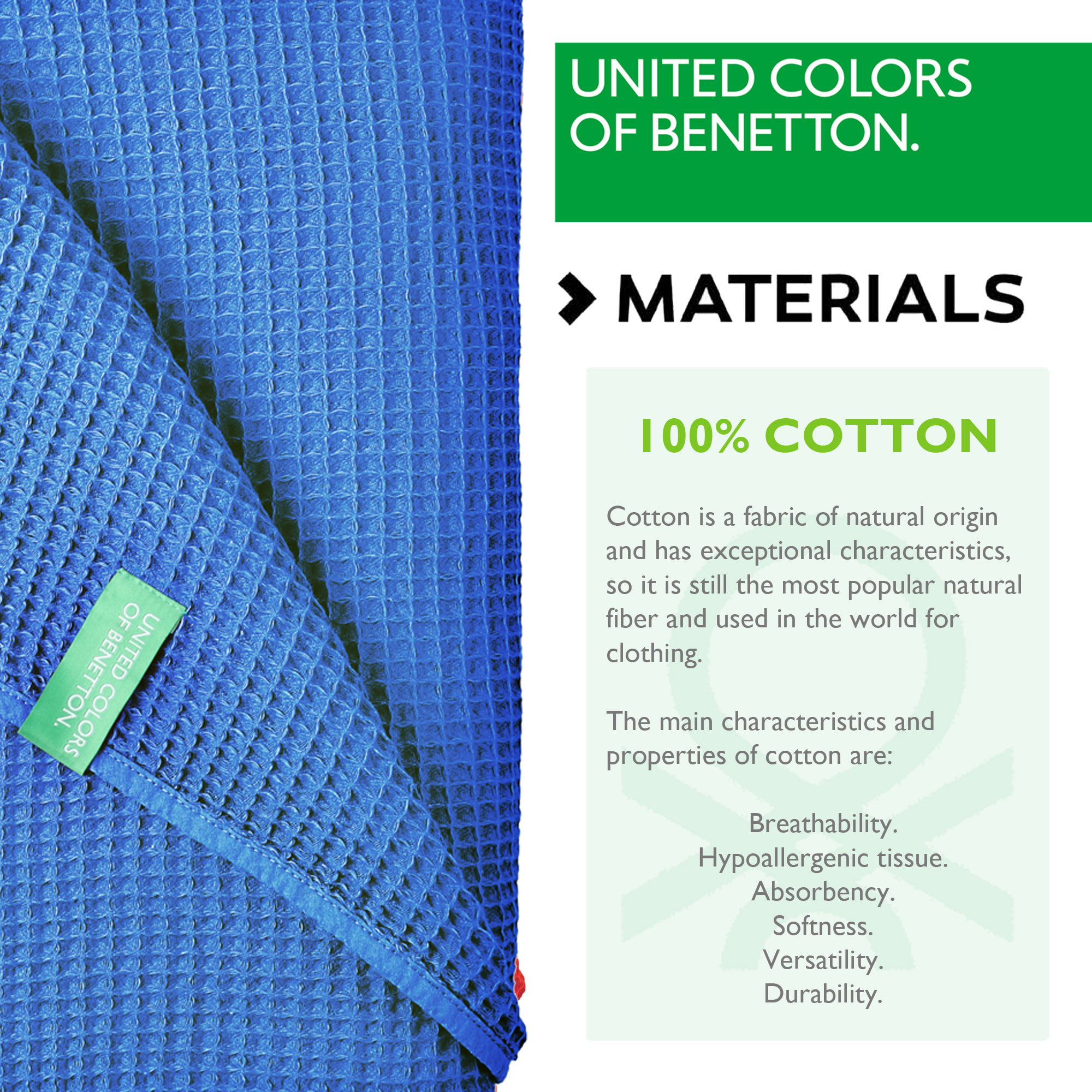 Manta clásica benetton azul