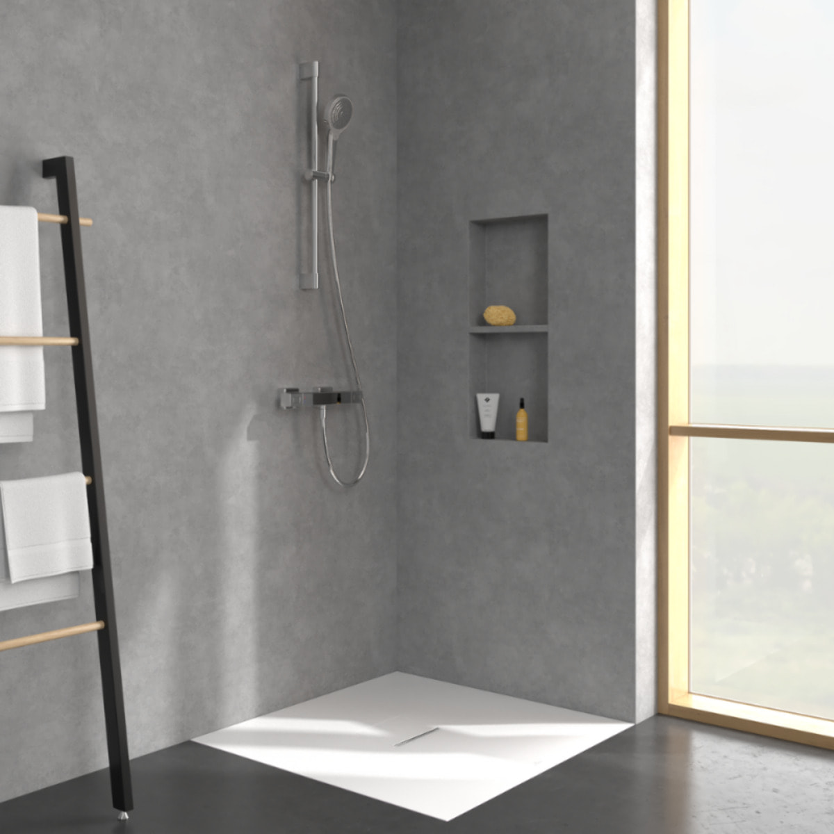 Mitigeur douche thermostatique Universal rectangle Chrome
