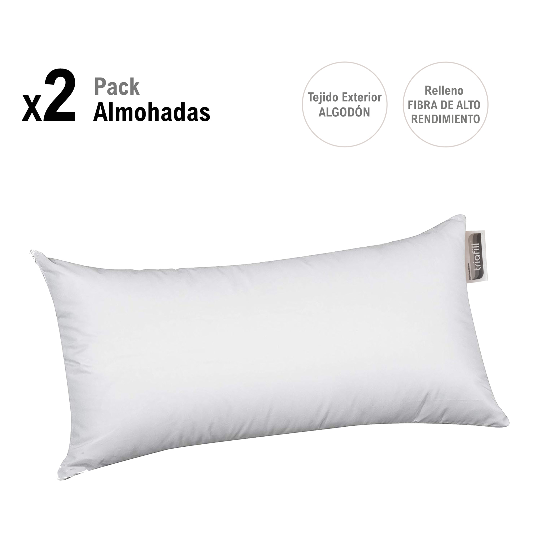 image-PACK OFERTA 2 Almohadas TRIAFILL 100% Algodón Nordic-Home