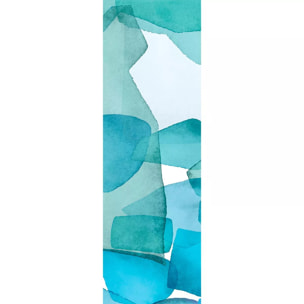 Chemin de table lin & coton lavé 150 g/m² imprimé bleu vert Aqua mineral